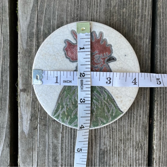 J. Dillon Handmade Ceramic Rooster Pottery Coaster - Picture 10 of 10